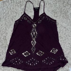 Purple glittery tank top